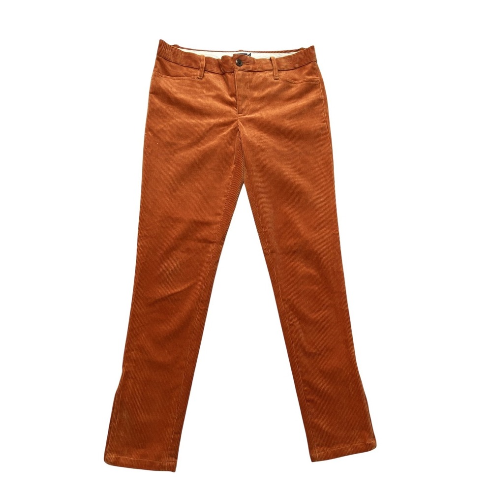 Rugby Ralph Lauren Corduroy Pants Womens 6 Orange Ankle Zip Slim Stretch Pockets